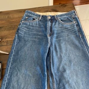 Pre-loved Rag & Bone Logan Featherweight Wide Leg Jeans in Clover Size 29